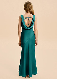 Azazie Rylina Junior Peacock Mermaid Stretch Satin Dress image2
