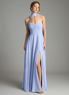 Azazie Ayla Abiti da Damigella Abito A-Line in Chiffon Scollo a Cuore Ghiaccio image9