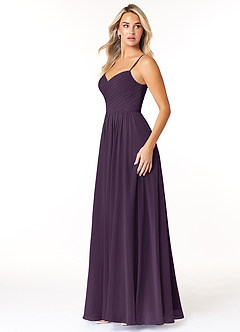 Azazie Lisbon Final Sale Plum A-Line Sweetheart Neckline Chiffon Dress image4