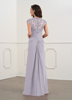Azazie Birdie Mother of the Bride Dresses Fog A-Line Queen Anne Sequins Chiffon Dress image22