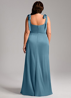 Azazie Frostine Bridesmaid Dresses Bermuda A-Line Bow Stretch Satin Dress image13
