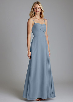 Azazie Celaena 신부 들러리 드레스 A라인 주름진 쉬폰 바닥 길이 드레스 image2