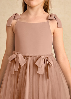 Azazie Jaci Sukienki dla dziewczynek sypiących kwiaty Linia A Pasek spaghetti Szyfon Długość kostki Sukienka image7