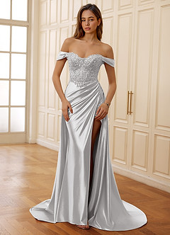 Rowane Silver Corset Rhinestone Sheer Lace Prom Dress image8