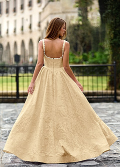 Thyme Orange A-line 3D Flowers Prom Dress image2