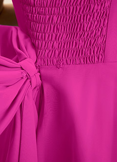 Azazie Arie Junior Jurk van Chiffon met A-Lijn Gedrapeerd Fuchsia image7