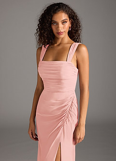 Azazie Jesaphine Bridesmaid Dresses Rosette Sheath Bow Chiffon Dress image7