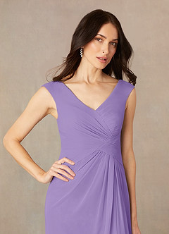 Azazie Sally Mother of the Bride Dresses Tahiti A-Line V-Neck Pleated Chiffon Dress image3
