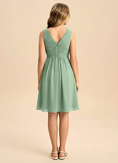 Azazie Skyla Junior Vestido de Matcha de Gasa de Corte en A con Plisado image2