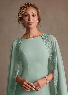 Azazie Artemisia Mother of the Bride Dresses Agave Sheath Lace Chiffon Dress image7