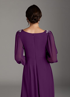 Azazie Gypsy Mother of the Bride Dresses Grape A-Line V-Neck Sequins Chiffon Dress image5
