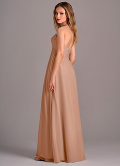 Azazie Joni Bridesmaid Dresses Champagne Rose A-Line Strapless Chiffon Convertible Dress image3