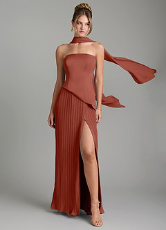 Azazie Tierney Bridesmaid Dresses Auburn A-Line Strapless Chiffon Convertible Dress image1