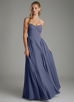 Azazie Evan Bridesmaid Dresses Stormy A-Line Strapless Chiffon Dress image3