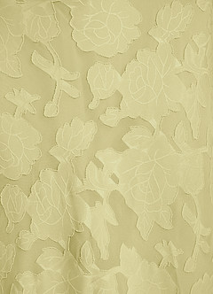 Azazie Kieryn At-home Try On Dresses Lemon Sorbet Mermaid Pleated Floral Burnout Dress image13