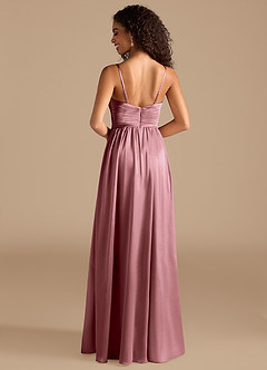 Azazie Alia Bridesmaid Dresses Vintage Mauve A-Line Pleated Metallic Satin Dress image4