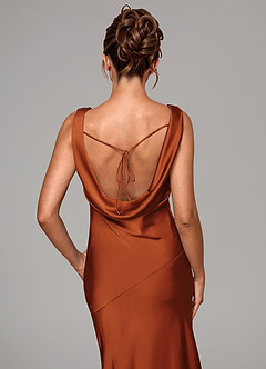 Azazie Rylina Bridesmaid Dresses Cinnamon Mermaid Stretch Satin Dress image2