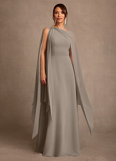 Azazie Liddie vestidos de madre de la novia Vestido de Gris Pardo de Gasa de Corte en A con Plisado image1