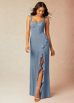 Azazie Camellia Bridesmaid Dresses Twilight Sheath Lace Chiffon Dress image1
