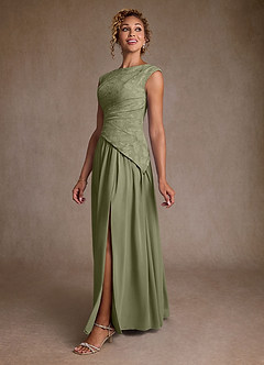 Azazie Kalleen Mother of the Bride Dresses Pistachio A-Line Pleated Chiffon Dress image4