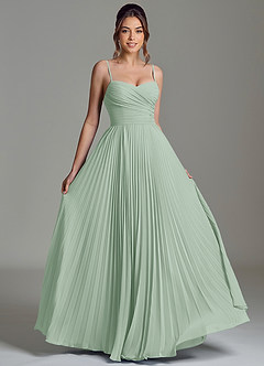 Azazie Catie Bridesmaid Dresses Agave A-Line Sweetheart Neckline Chiffon Dress image3