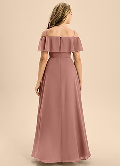 Azazie Maggie Junior Cedar Rose A-Line Off the Shoulder Chiffon Dress image6