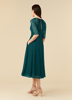 Azazie Gracelyn Mother of the Bride Dresses Peacock A-Line Lace Dress image4