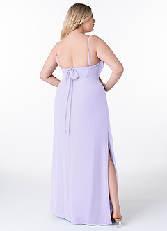 Azazie Mai Brautjungfernkleider Etui Plissee Chiffon Kleid Flieder image9