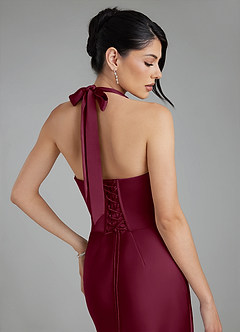Azazie Torrance Robes de demoiselle d'honneur Robe Sirène en Satin extensible Corset Mûre image2