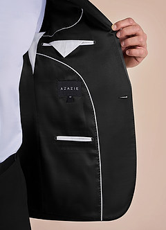 front Winston Schwarz Smokingjacke mit Schalkragen