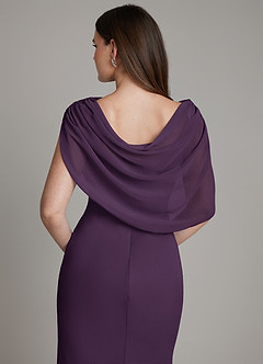 Azazie Hadley Bridesmaid Dresses Plum Mermaid Pleated Chiffon Dress image7