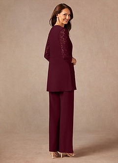 Azazie Mamrie Abiti per la Madre della Sposa Abito Tuta Pantaloni in Pizzo Cabernet image4