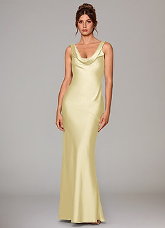 Azazie Rylina Final Sale Lemon Sorbet Mermaid Stretch Satin Dress image1