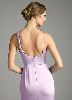 Azazie Samara Abiti da Damigella Abito Sirena in Raso Elasticizzato Plissettato Lilla Glassato image6