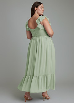 Azazie Anaya Bridesmaid Dresses Dusty Sage A-Line Sweetheart Neckline Chiffon Dress image11