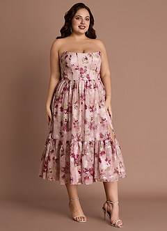 Gigi Mauve Floral Midi Dress image13
