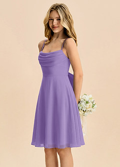 Azazie Bear Junior Tahiti A-Line Pleated Chiffon Dress image4