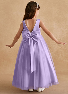 Azazie Cookie Flower Girl Dresses Lilac A-Line Bow Tulle Dress image1