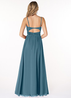 Azazie Yanelie Bridesmaid Dresses Bermuda A-Line Scoop Pleated Chiffon Dress image2