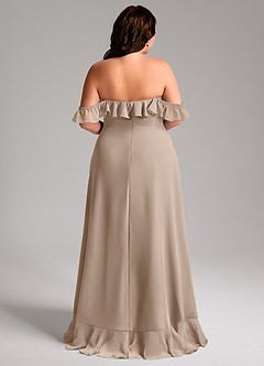 Azazie Lyra Bridesmaid Dresses Taupe A-Line Chiffon Convertible Dress image12