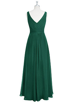 Azazie Pierrette Bridesmaid Dresses Emerald A-Line Pleated Chiffon Dress image8