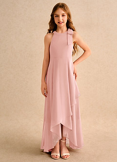 Azazie Boop Girls Formal Flower Girl Dresses Rosette A-Line Bow Chiffon Dress image3