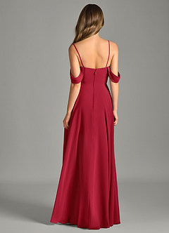 Azazie Chelsey Vestidos de damas de honor Vestido de Escarlata de Gasa de Corte en A Convertible con Vestidos sin tirantes image7