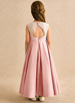 Azazie Candy Girl Final Sale Rosette Ball-Gown Bow Matte Satin Dress image2
