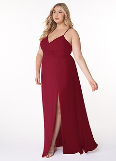 Azazie Everleigh Bridesmaid Dresses Burgundy A-Line Sweetheart Pleated Chiffon Dress image11