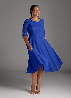 Azazie Gracelyn Kleider für die Brautmutter A-Linie Spitze Kleid Königsblau image8
