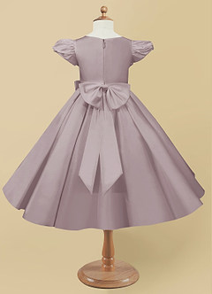 Azazie Jewel Robe Demoiselle D'honneur Fillette Robe Princesse en Mat Satiné Plissée Crépuscule image5