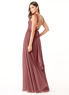 Azazie Dionne Bridesmaid Dresses Amethyst A-Line Corset Chiffon Dress image5