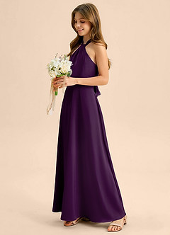 Azazie Beah Junior Robe Trapèze en Satin extensible Plissée Grain De Raisin image7