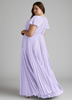 Azazie Kara Modest Bridesmaid Dresses A-Line Pleated Chiffon Floor-Length Dress image11